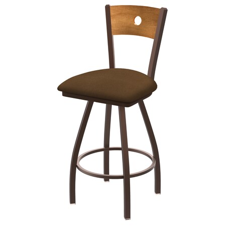 Holland Bar Stool Co 30" Swivel Counter Stool, Brnz Finish, Med Back, Rein Thatch Seat X830